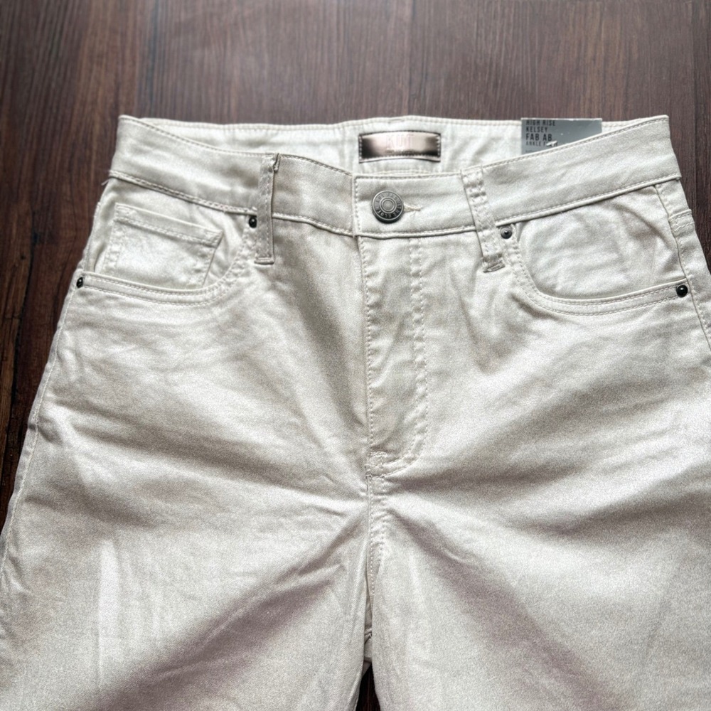 ♾️NWT Kut from the Kloth Silver Metallic Cropped Jeans Y2K Maximalism♾️